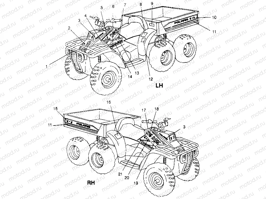 DECALS 6x6 400L - U.S.  W958740 | DECALS 6x6 400L - U.S.  W958740, SWEDISH  S958740 and NORWEGIAN N958740 (4930273027A009)