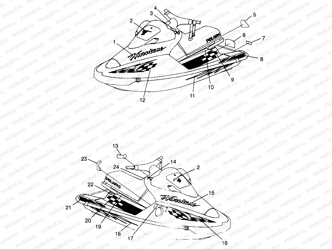 DECALS HURRICANE B964466 and Intl. HURRICANE I964466 (4935733573A008) | DECALS HURRICANE B964466 and Intl. HURRICANE I964466 (4935733573A008)