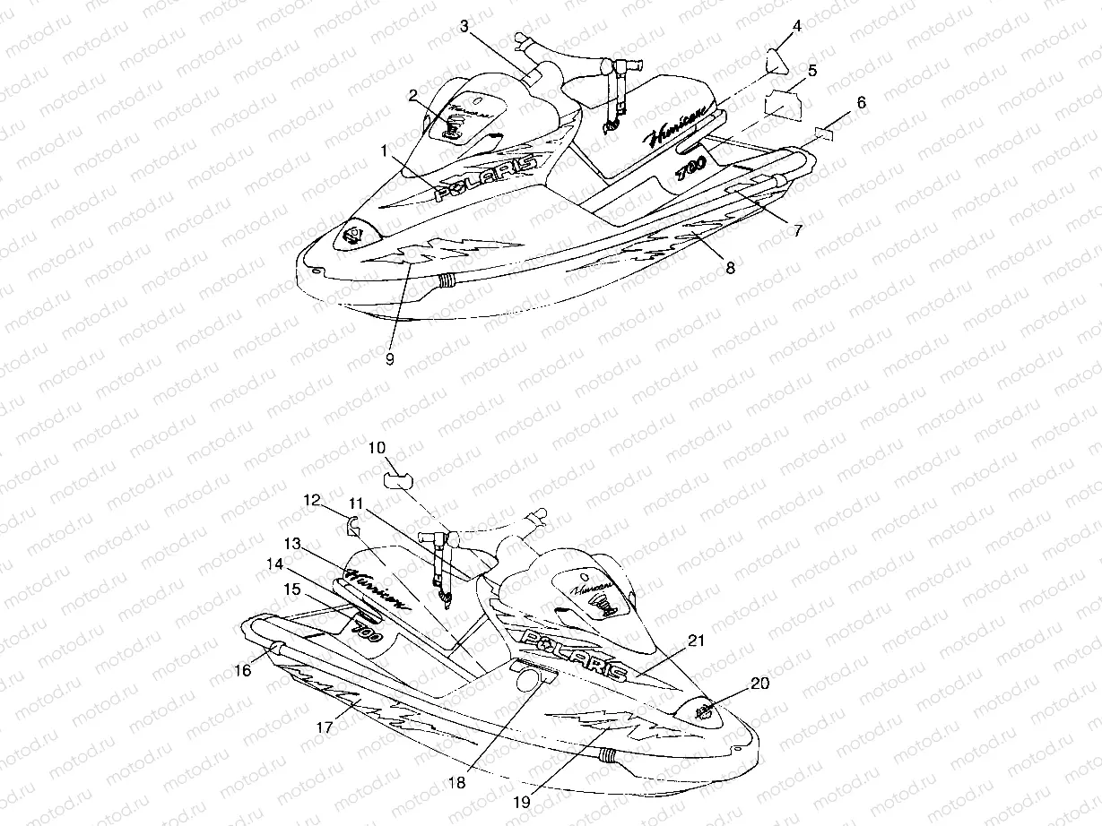 DECALS HURRICANE B974473 and Intl. HURRICANE I974473 (4941044104A009) | DECALS HURRICANE B974473 and Intl. HURRICANE I974473 (4941044104A009)