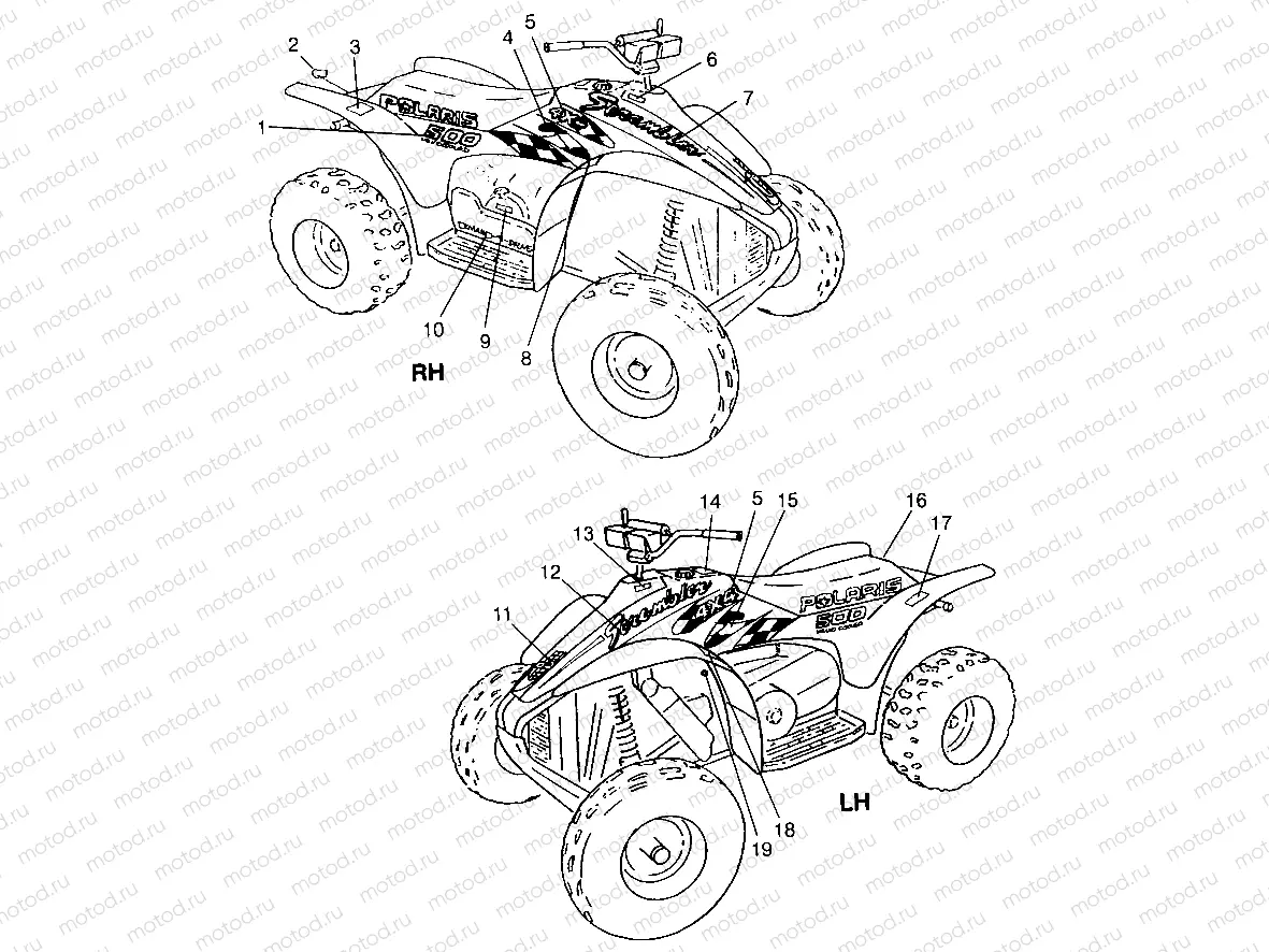 DECALS  Scrambler 500 W97BC50A (4943074307B001) | DECALS  Scrambler 500 W97BC50A (4943074307B001)