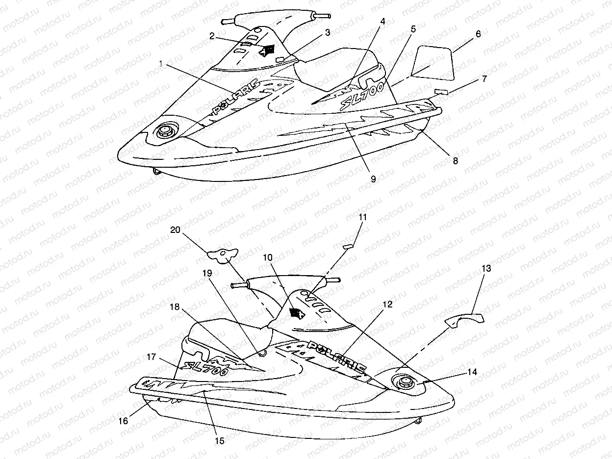 DECALS SL 700 B964066 and  Intl. SL 700 I964066 (4935633563A007) | DECALS SL 700 B964066 and  Intl. SL 700 I964066 (4935633563A007)
