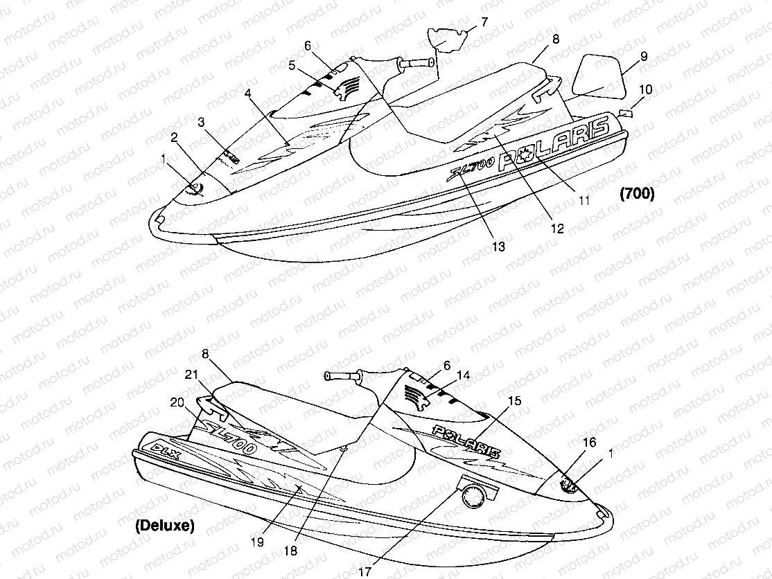 DECALS SL 700 B974071 | DECALS SL 700 B974071, Intl. SL 700 I974071, SL 700 Deluxe B974072 and Intl (4940874087A008)