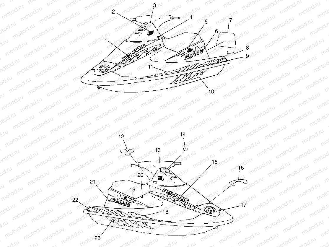 DECALS SL 780 B964087 and Intl. SL 780 I964087 (4935523552A007) | DECALS SL 780 B964087 and Intl. SL 780 I964087 (4935523552A007)