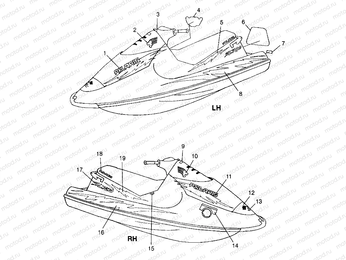 DECALS SL 780 B974088 and Intl. SL 780 I974088 (4940924092A007) | DECALS SL 780 B974088 and Intl. SL 780 I974088 (4940924092A007)