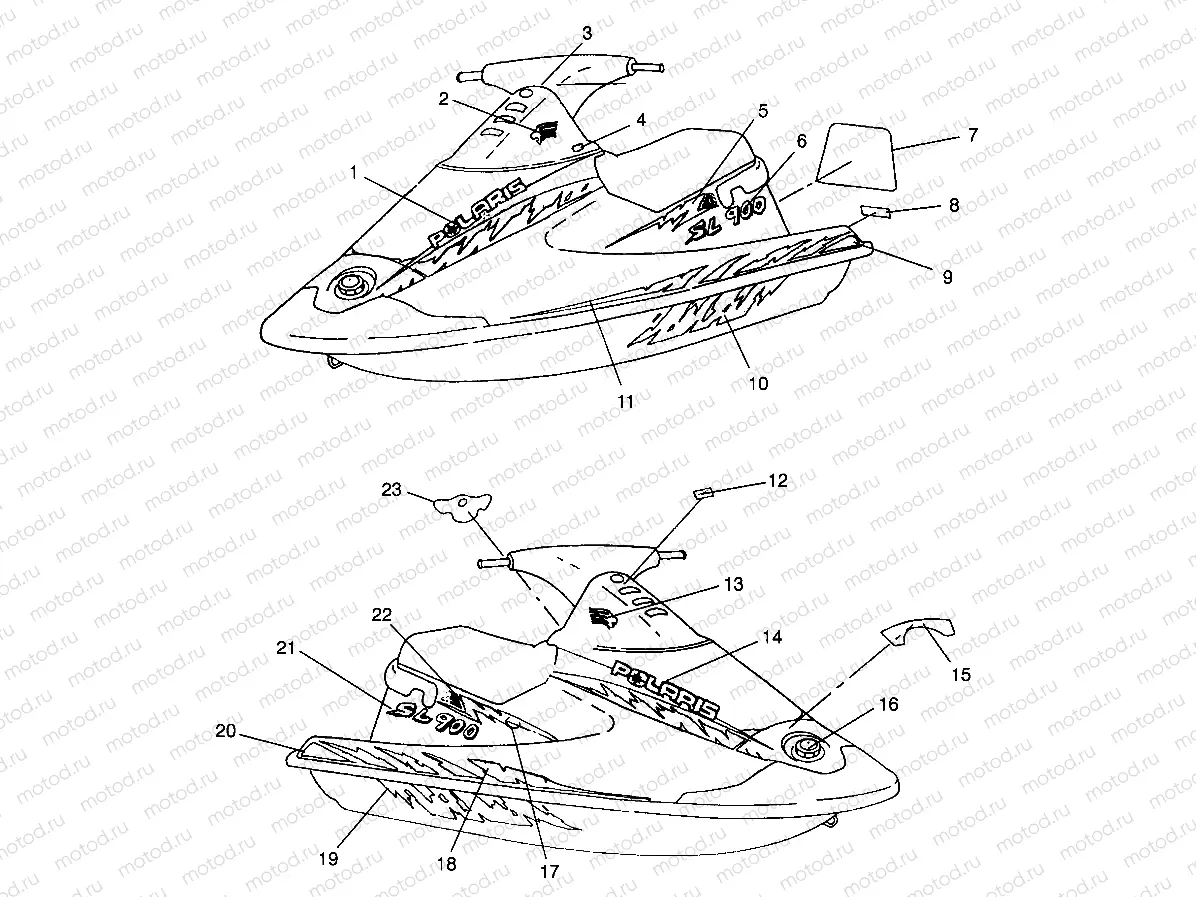 DECALS SL 900 B964291 and  Intl. SL 900 I964291 (4935583558A007) | DECALS SL 900 B964291 and  Intl. SL 900 I964291 (4935583558A007)