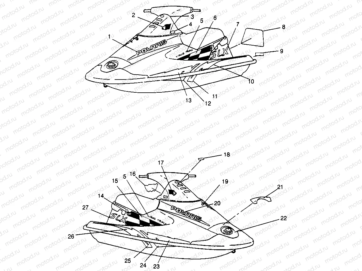 DECALS  SLX 780 B954287 (4933953395A007) | DECALS  SLX 780 B954287 (4933953395A007)