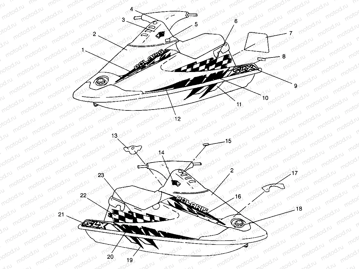 DECALS SLX 780 B964287 and  Intl. SLX 780 I964287 (4937443744A007) | DECALS SLX 780 B964287 and  Intl. SLX 780 I964287 (4937443744A007)