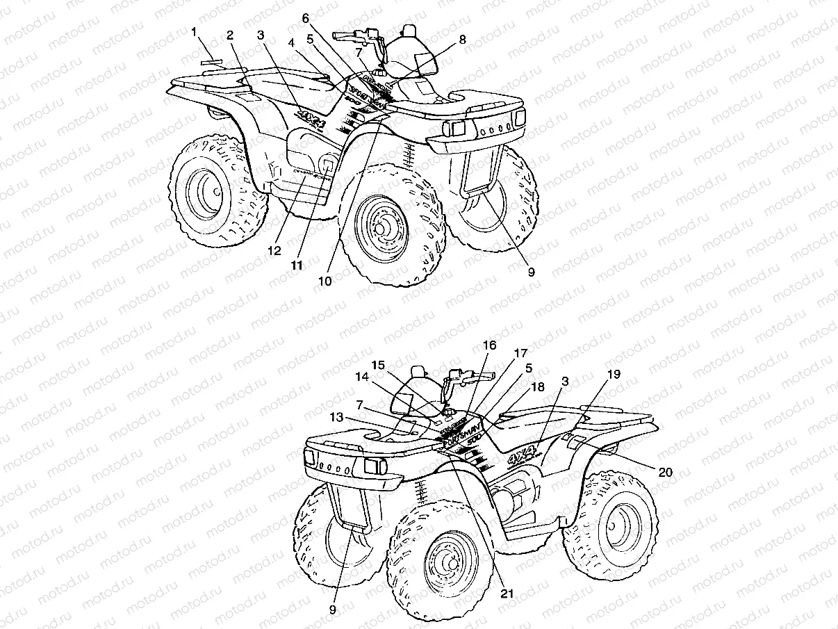 DECALS  SPORTSMAN 500 W97CH50A (4939993999A009) | DECALS  SPORTSMAN 500 W97CH50A (4939993999A009)