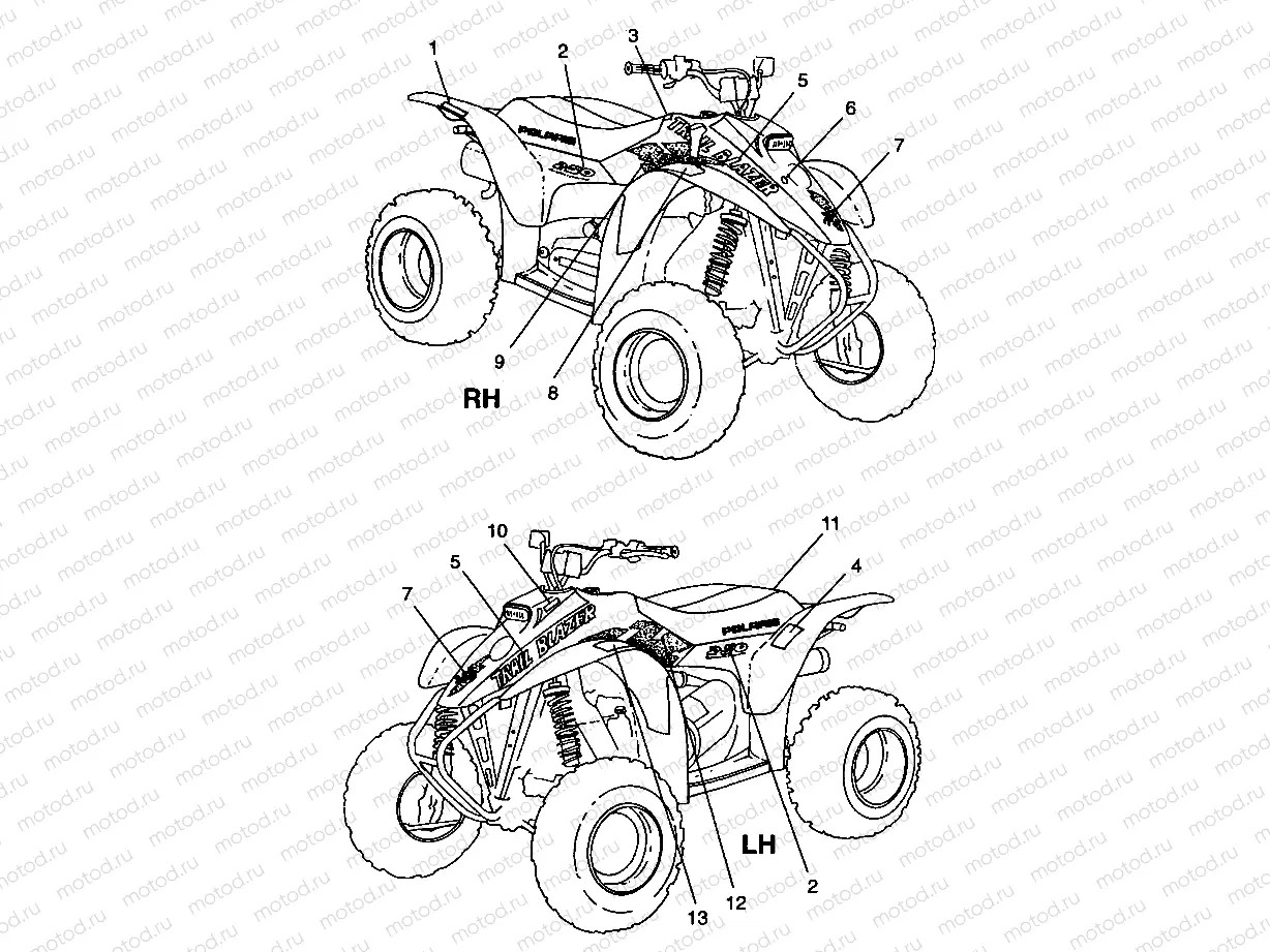 DECALS Trail Blazer W98BA25C (4945464546A011) | DECALS Trail Blazer W98BA25C (4945464546A011)