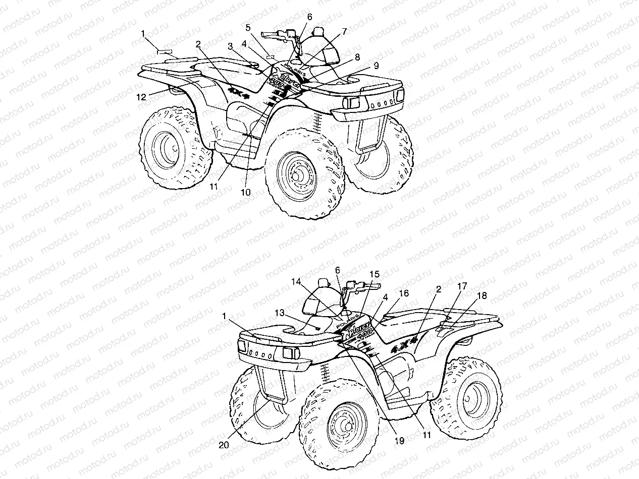 DECALS XPLORER 400L W969140 (4935983598A008) | DECALS XPLORER 400L W969140 (4935983598A008)