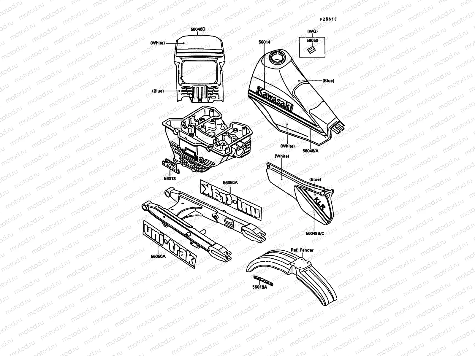 Decals(BLUE/WHITE)(KL250-D6)