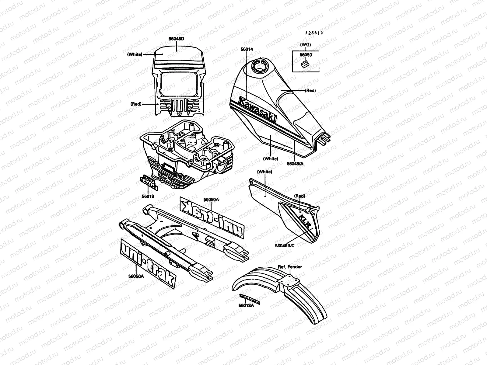 Decals(RED/WHITE)(KL250-D6)