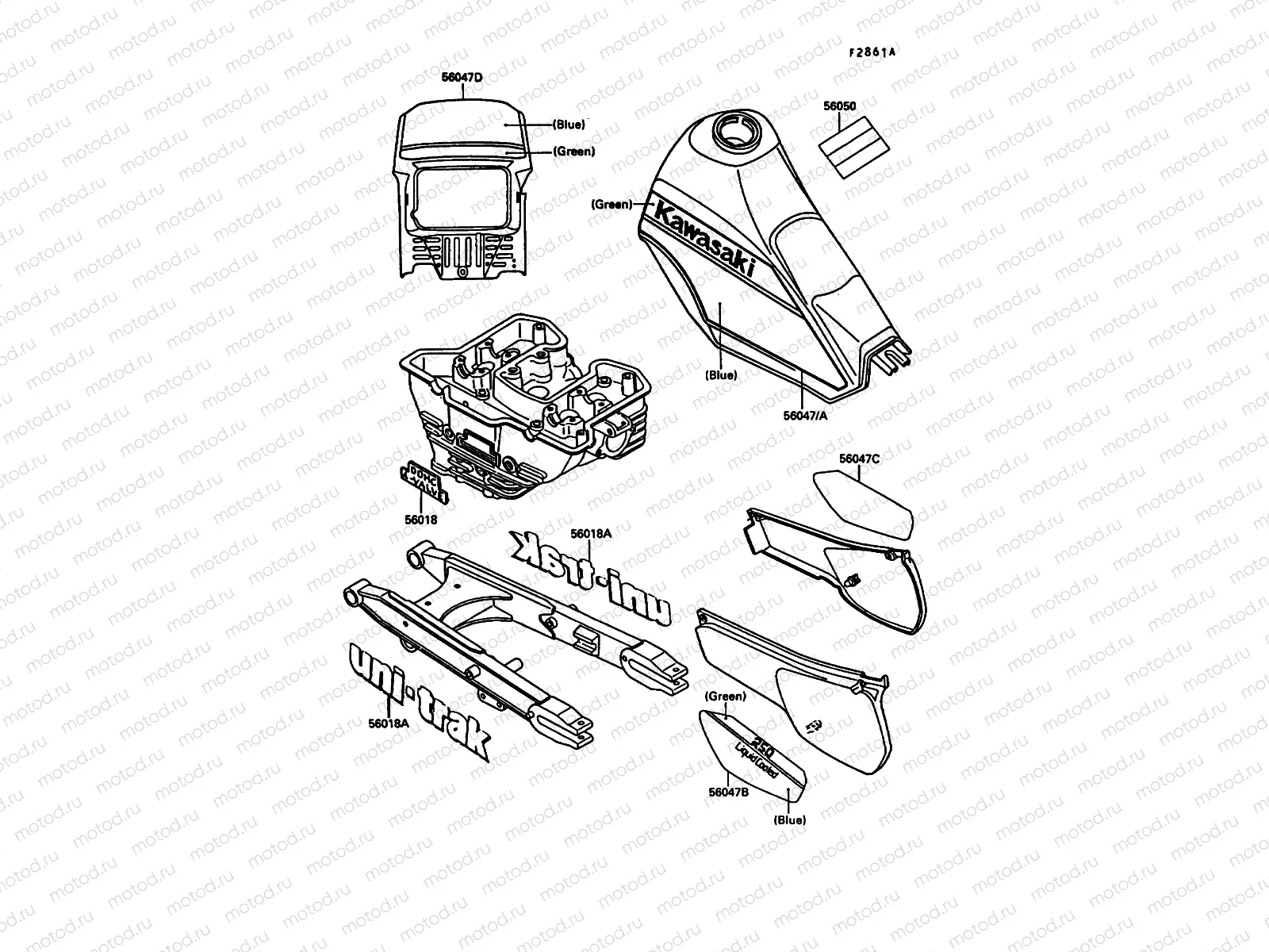 Decals(WHITE/BLUE)(KL250-D5)