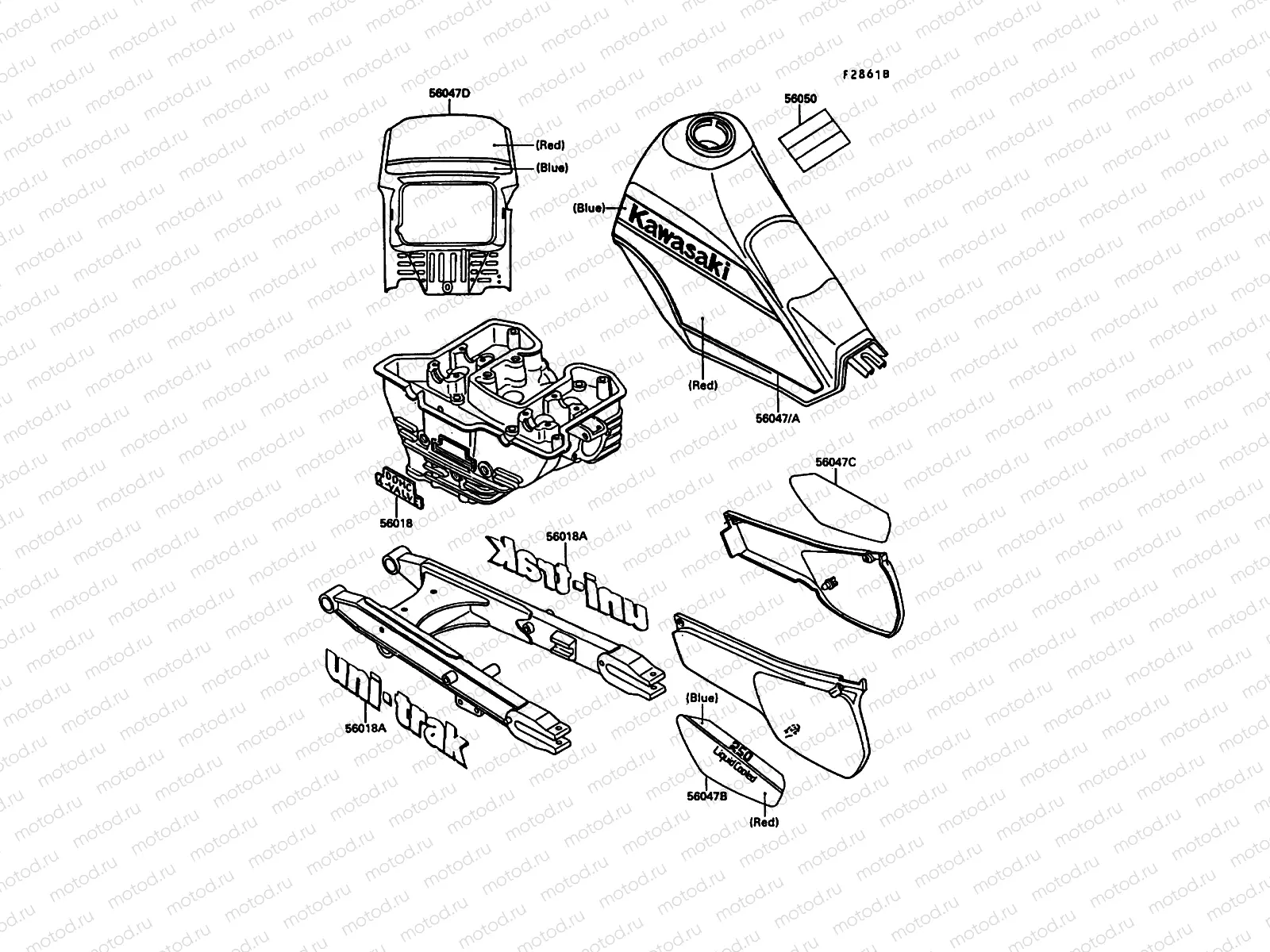 Decals(WHITE/RED)(KL250-D5)