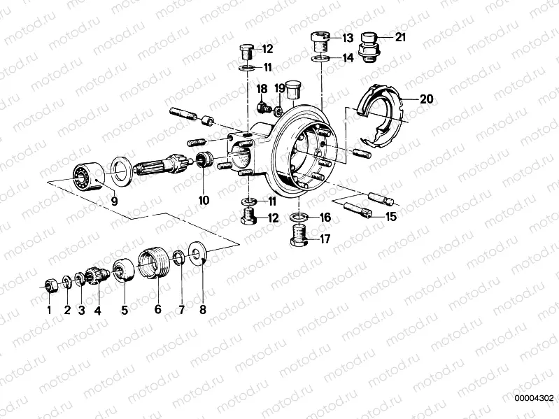 Differential-bevel gear inst.parts