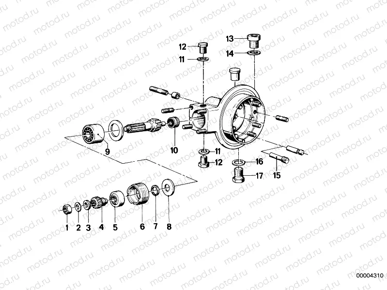 Differential-bevel gear inst.parts