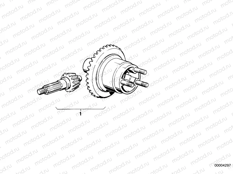 Differential-crown wheel set
