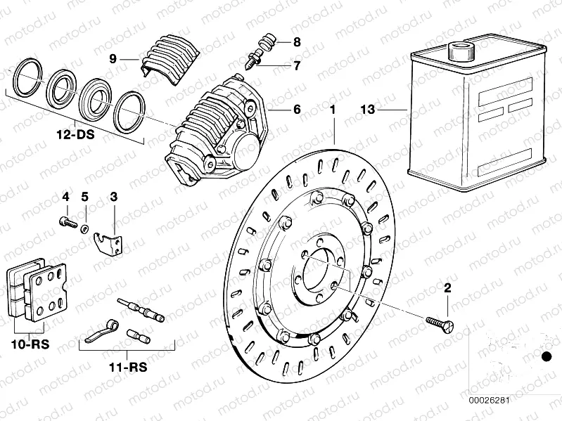 Disk brake, rear