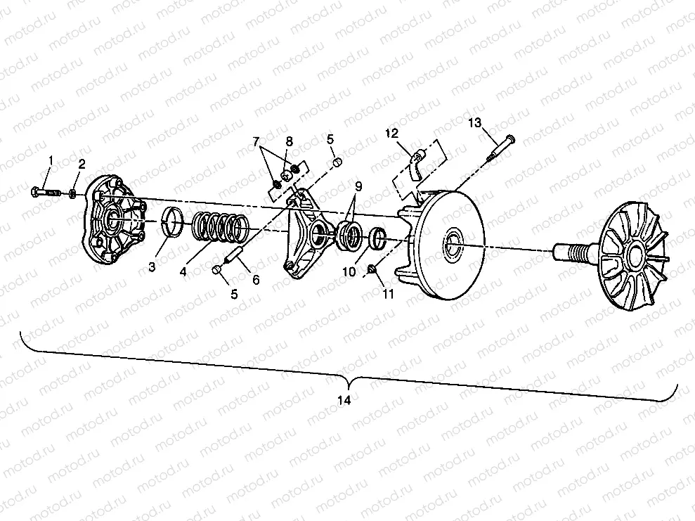 DRIVE CLUTCH 6X6 400L - W968740 and  6X6 400L Norwegian - N968740 (4935963596C010) | DRIVE CLUTCH 6X6 400L - W968740 and  6X6 400L Norwegian - N968740 (4935963596C010)