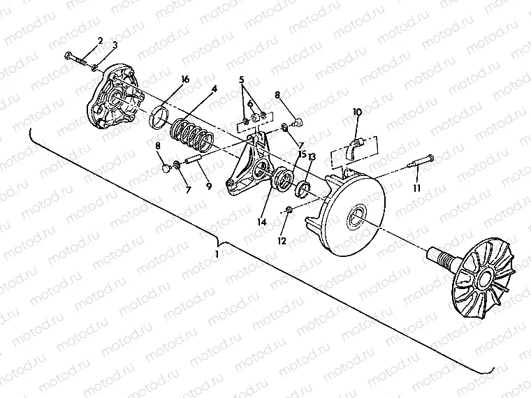 DRIVE CLUTCH ASSEMBLY  250 2X4 - Update (4919781978023A) | DRIVE CLUTCH ASSEMBLY  250 2X4 - Update (4919781978023A)