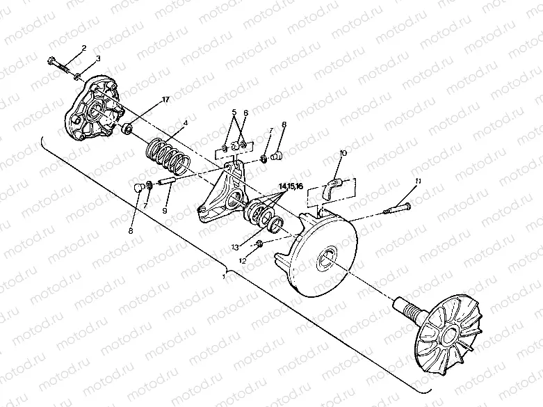 DRIVE CLUTCH ASSEMBLY 250 2X4/W927527 (4922862286023A) | DRIVE CLUTCH ASSEMBLY 250 2X4/W927527 (4922862286023A)
