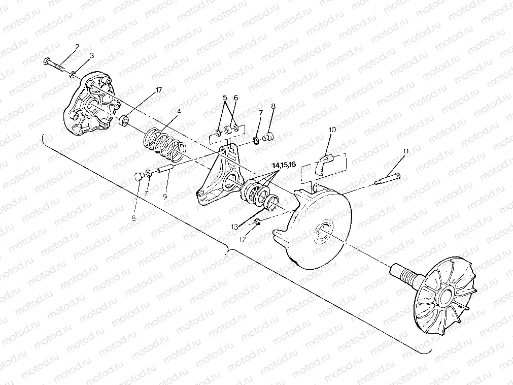 DRIVE CLUTCH ASSEMBLY 250 4x4 / W928127 (4922872287C001) | DRIVE CLUTCH ASSEMBLY 250 4x4 / W928127 (4922872287C001)