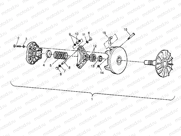 DRIVE CLUTCH ASSEMBLY 2x4 300 W947530 (4926742674B010) | DRIVE CLUTCH ASSEMBLY 2x4 300 W947530 (4926742674B010)