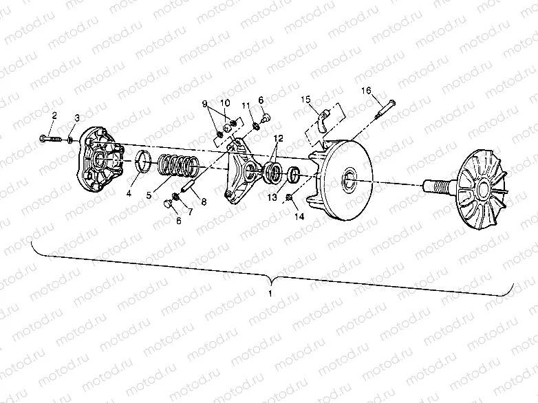 DRIVE CLUTCH ASSEMBLY 2x4 400L W947540 (4926752675B010) | DRIVE CLUTCH ASSEMBLY 2x4 400L W947540 (4926752675B010)
