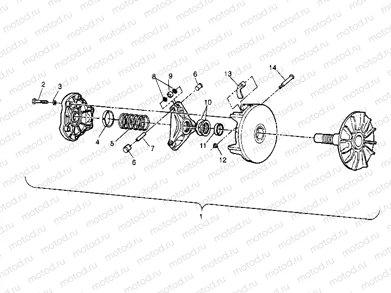 DRIVE CLUTCH ASSEMBLY  2x4 400L W957540 (4930093009B010) | DRIVE CLUTCH ASSEMBLY  2x4 400L W957540 (4930093009B010)