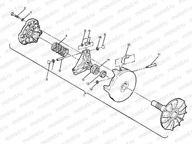 DRIVE CLUTCH ASSEMBLY   350 2X4 (4918531853025A) | DRIVE CLUTCH ASSEMBLY   350 2X4 (4918531853025A)