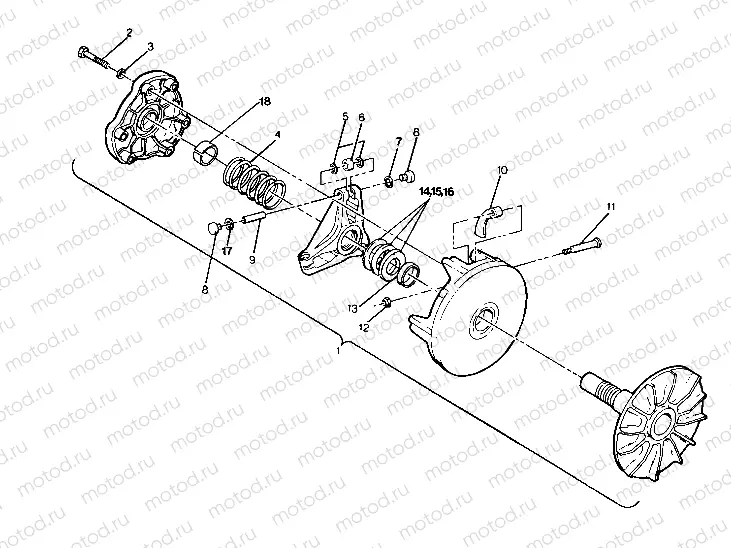 DRIVE CLUTCH ASSEMBLY 350 2X4 / W927539 (4922882288023A) | DRIVE CLUTCH ASSEMBLY 350 2X4 / W927539 (4922882288023A)