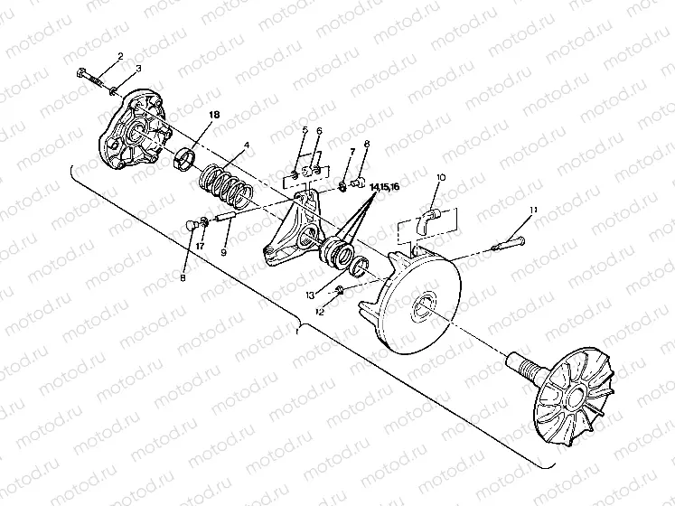 DRIVE CLUTCH ASSEMBLY 350 4X4 / W928139 (4922832283025A) | DRIVE CLUTCH ASSEMBLY 350 4X4 / W928139 (4922832283025A)