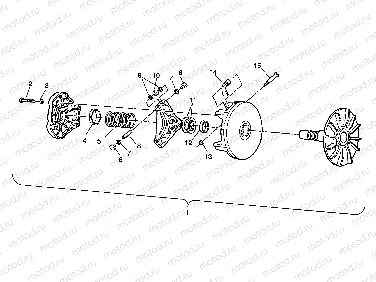 DRIVE CLUTCH ASSEMBLY 4X4 250 W938127 (4924042404023A) | DRIVE CLUTCH ASSEMBLY 4X4 250 W938127 (4924042404023A)