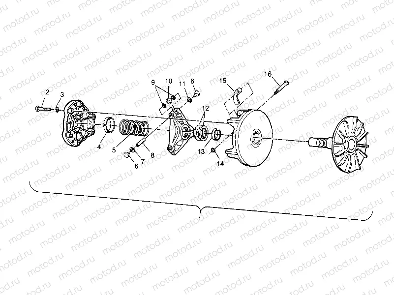 DRIVE CLUTCH ASSEMBLY 4x4 300 W948130 (4926762676C001) | DRIVE CLUTCH ASSEMBLY 4x4 300 W948130 (4926762676C001)