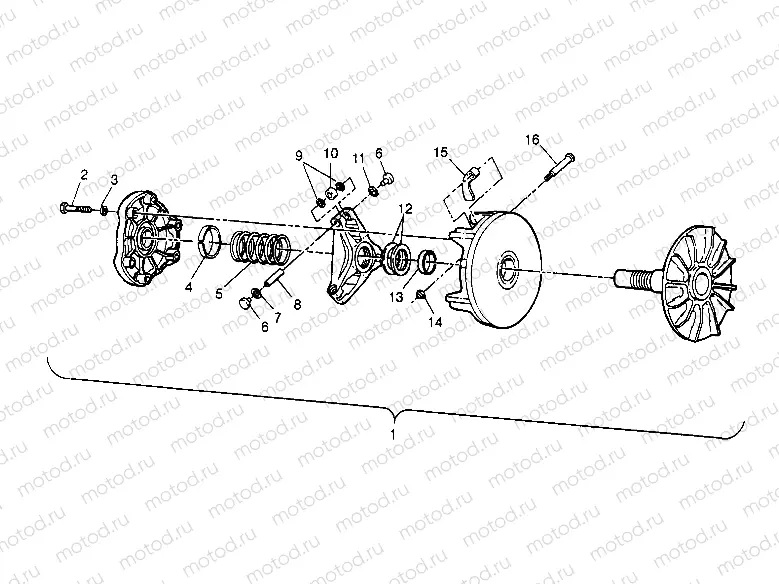 DRIVE CLUTCH ASSEMBLY 4x4 300 W958130 (4930183018C002) | DRIVE CLUTCH ASSEMBLY 4x4 300 W958130 (4930183018C002)