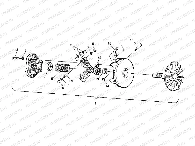 DRIVE CLUTCH ASSEMBLY 6x6 300 W948730 (4926792679C005) | DRIVE CLUTCH ASSEMBLY 6x6 300 W948730 (4926792679C005)