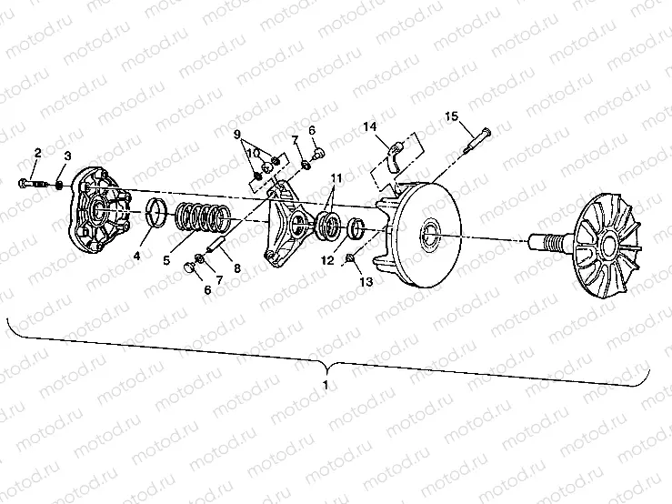 DRIVE CLUTCH ASSEMBLY 6X6 350L W938739 (4924062406031A) | DRIVE CLUTCH ASSEMBLY 6X6 350L W938739 (4924062406031A)