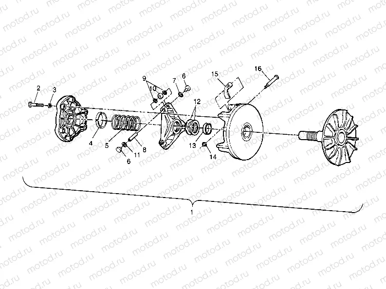 DRIVE CLUTCH ASSEMBLY 6x6 400L W948740 (4926802680C007) | DRIVE CLUTCH ASSEMBLY 6x6 400L W948740 (4926802680C007)