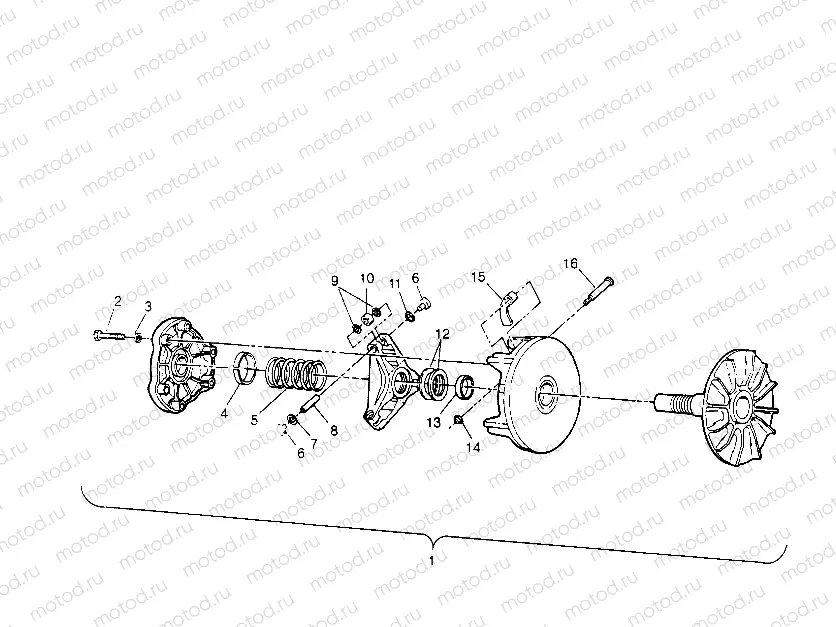 DRIVE CLUTCH ASSEMBLY Scrambler W957840 (4927252725C001) | DRIVE CLUTCH ASSEMBLY Scrambler W957840 (4927252725C001)