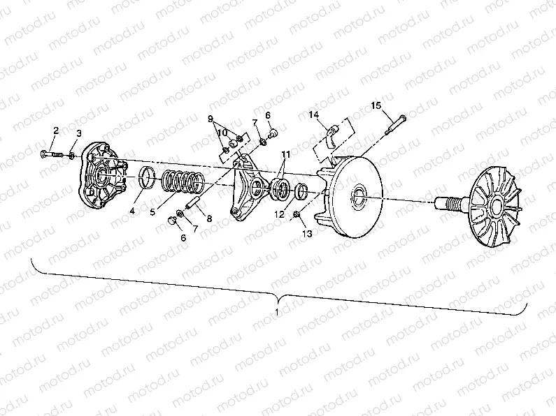DRIVE CLUTCH ASSEMBLY Sportsman 4X4 / W938039 (4926382638025A) | DRIVE CLUTCH ASSEMBLY Sportsman 4X4 / W938039 (4926382638025A)