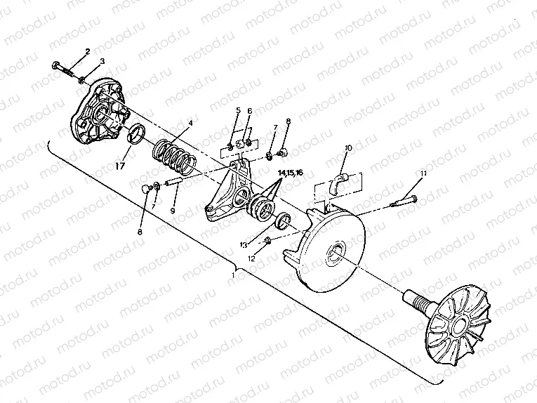 DRIVE CLUTCH ASSEMBLY Trail Blazer / W927221 (4922852285023A) | DRIVE CLUTCH ASSEMBLY Trail Blazer / W927221 (4922852285023A)