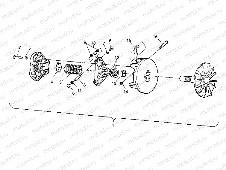 DRIVE CLUTCH ASSEMBLY Trail Blazer W957221 (4930363036B011) | DRIVE CLUTCH ASSEMBLY Trail Blazer W957221 (4930363036B011)