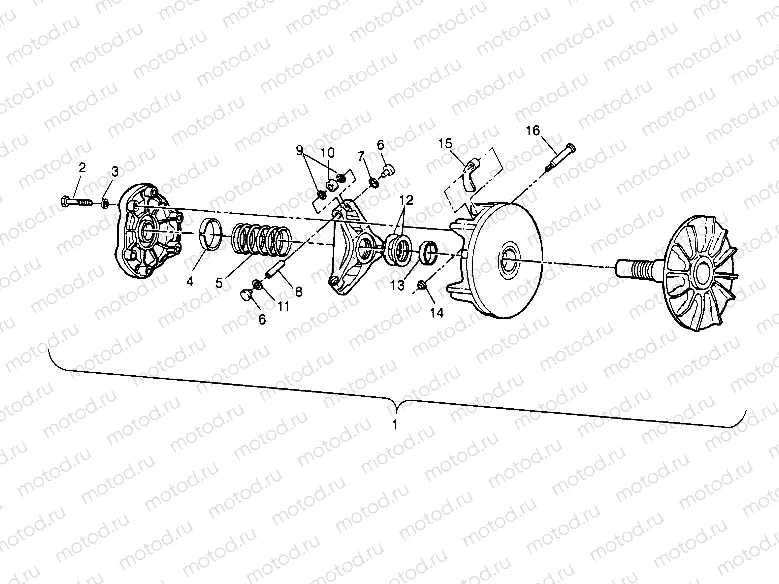 DRIVE CLUTCH ASSEMBLY Trail Boss W948527 (4926822682B009) | DRIVE CLUTCH ASSEMBLY Trail Boss W948527 (4926822682B009)