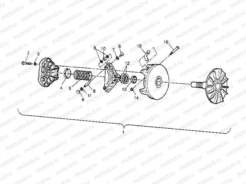 DRIVE CLUTCH ASSEMBLY Trail Boss W958527 (4930323032B010) | DRIVE CLUTCH ASSEMBLY Trail Boss W958527 (4930323032B010)