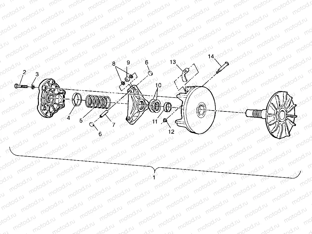 DRIVE CLUTCH ASSEMBLY XPLORER 400L W969140 (4935983598C002) | DRIVE CLUTCH ASSEMBLY XPLORER 400L W969140 (4935983598C002)