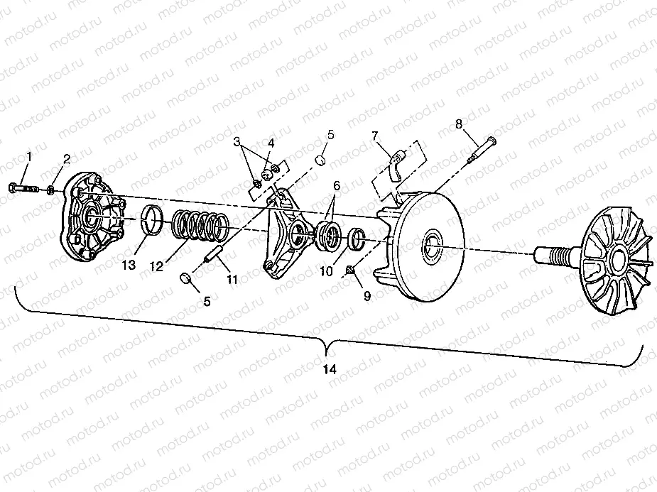 DRIVE CLUTCH  Magnum 4x4 W968144 and  Swedish Magnum 4x4 S968144 (4936053605C003) | DRIVE CLUTCH  Magnum 4x4 W968144 and  Swedish Magnum 4x4 S968144 (4936053605C003)