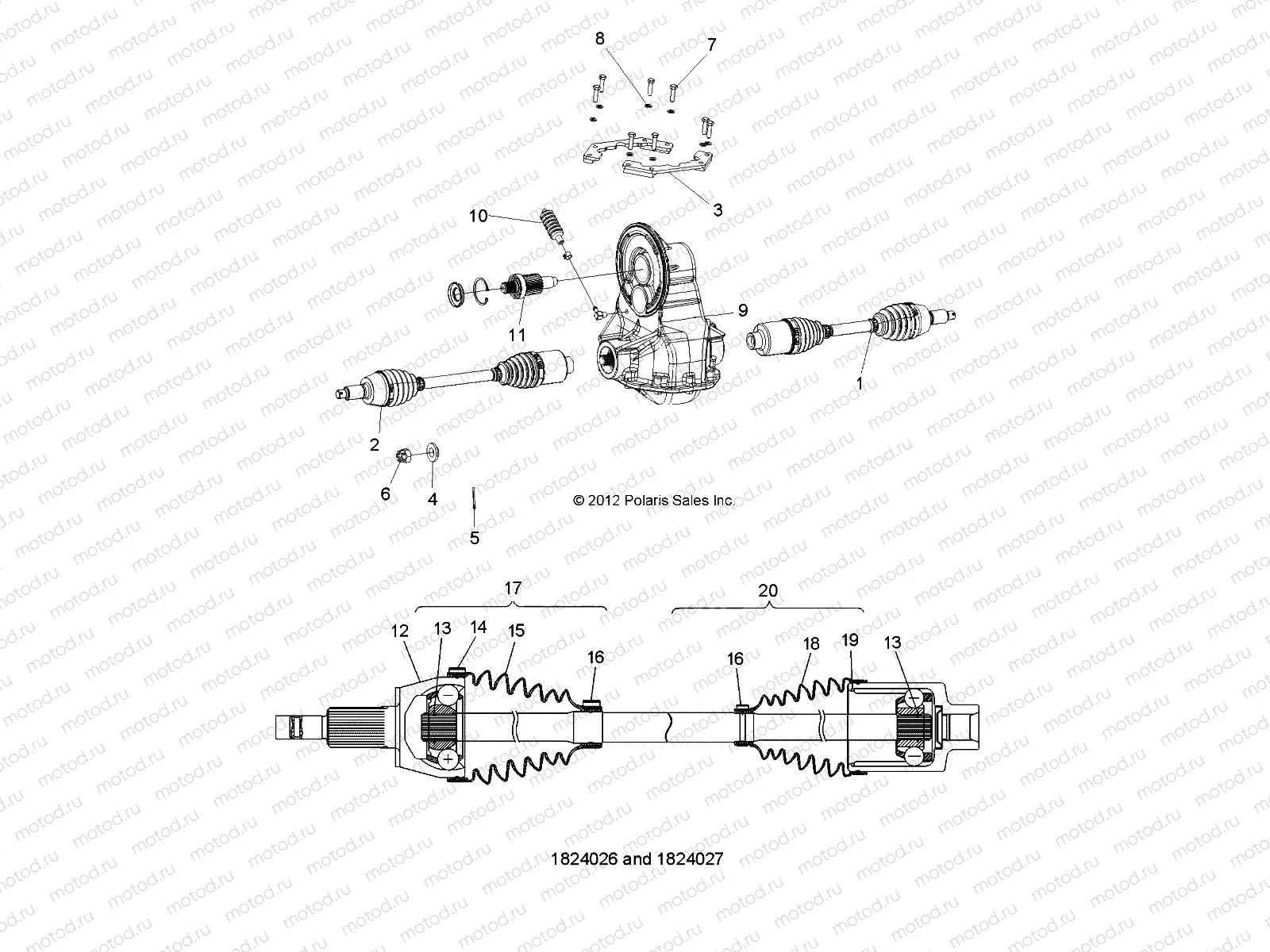 DRIVE LINE | DRIVE LINE, GEARCASE and HALF SHAFT - L13G2/4/6 ALL OPTIONS (49GEMDRIVELINE13)