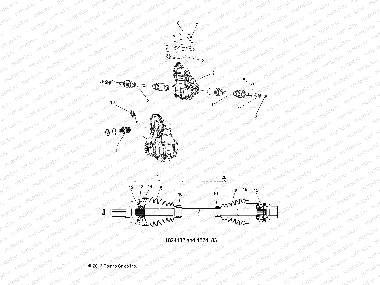 DRIVE LINE | DRIVE LINE, GEARCASE and HALF SHAFT - L16G2D/4/6 ALL OPTIONS (49GEMDRIVELINE15)
