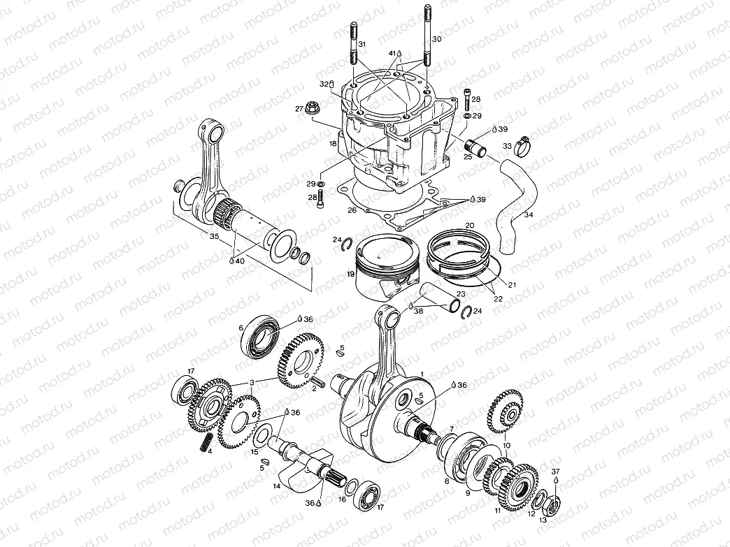 Drive shaft - Cylinder - Piston N>S
