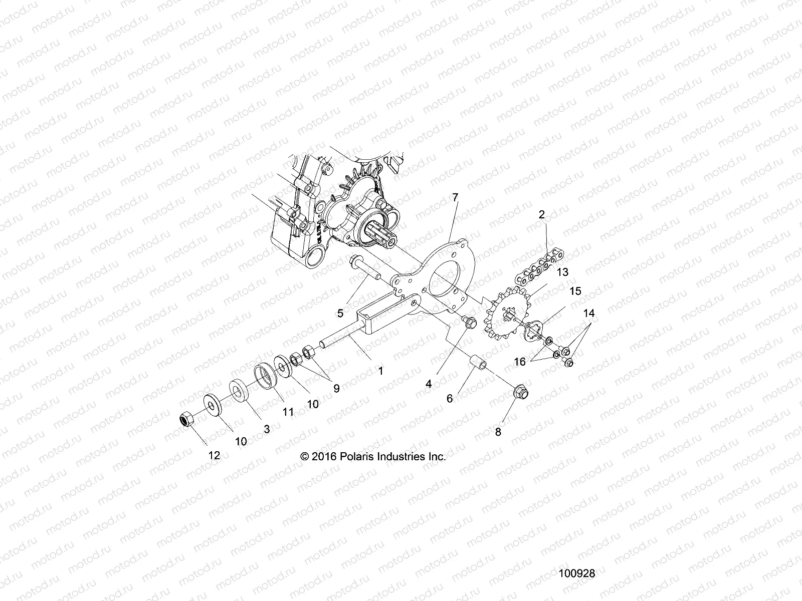 DRIVE TRAIN | DRIVE TRAIN, CHAIN TENSIONER AND SPROCKET - A18HAA15B7/B2 (100928)
